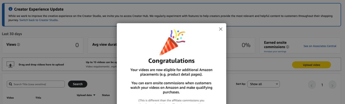 Becoming an Amazon Influencer: Month 0 Day 0 amazon influencer dashboard